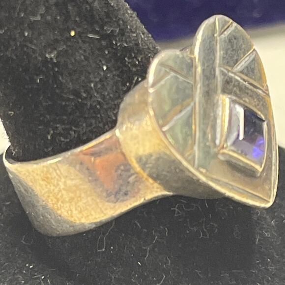 Mignon Faget Sterling Silver Heart Ring with Amethyst - Picture 7 of 10